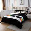 Erosebridal Classical Music Theme Bedspread King Size Rainbow Plastic Tapes Quilt Set, Old Fashion Mix Tape Coverlet Set Black Retro Audio Cassette Bedding Set, Music Record Player Bed Cover view 3