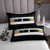 Erosebridal Classical Music Theme Bedspread King Size Rainbow Plastic Tapes Quilt Set, Old Fashion Mix Tape Coverlet Set Black Retro Audio Cassette Bedding Set, Music Record Player Bed Cover view 4