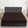 Sufdari Full Size Mattress Protector,Waterproof Mattress Protector,Fitted Sheet Style Mattress Cover with 18" Deep Pocket,Washable and Comfortable-Chocolate,Full view 3