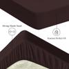 Sufdari Full Size Mattress Protector,Waterproof Mattress Protector,Fitted Sheet Style Mattress Cover with 18" Deep Pocket,Washable and Comfortable-Chocolate,Full view 4