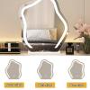 YUGXTH Vanity Desk with Illuminated Mirror, 3 Color Lighting Modes, Dressing Table with 1-2 Drawers, Makeup Vanity with Soft Padded Stool(GrayA,60cm/23.6in) view 4