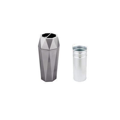 DHAEY Kitchen Trash Cans Indoor Outdoor Large Diamond Cut Surface Trash Bin for Hotel Lobby Corridor Clubs Etc. 23.5L/6.2Gallons Home & Kitchen (Color : Black)