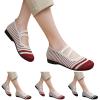 CsgrFagr Fashion Summer Women Casual Shoes Flat Bottom Low Heel Lightweight Slip On Colorful Mesh Wedge Women High (Black, 7) view 2