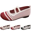 CsgrFagr Fashion Summer Women Casual Shoes Flat Bottom Low Heel Lightweight Slip On Colorful Mesh Wedge Women High (Black, 7) view 3