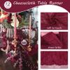 12 Pack 13Ft Cheesecloth Table Runner 35x157 Inch Boho Gauze Rustic Long Table Runner for Wedding Bridal Shower Birthday Party Table Decor (Burgundy) view 4