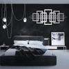 fayholy Metal Wall Art, Squares, Decor, Line Art Hangings, Minimalist Abstract Indoor Outdoor Sign, (silver, 29''W x 10''H / 75x25cm) view 1