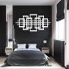 fayholy Metal Wall Art, Squares, Decor, Line Art Hangings, Minimalist Abstract Indoor Outdoor Sign, (silver, 29''W x 10''H / 75x25cm) view 4
