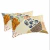 Abstract Boho Standard Size Pillowcases,2 Packs Bed Throw Pillow Covers Sham Sofa Couch Long Body Lumbar Bolster Cushion Case Envelope Closure,Vintage Leopard Tiger Plants Geometric Leaves 20"x26" view 1