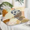 Abstract Boho Standard Size Pillowcases,2 Packs Bed Throw Pillow Covers Sham Sofa Couch Long Body Lumbar Bolster Cushion Case Envelope Closure,Vintage Leopard Tiger Plants Geometric Leaves 20"x26" view 2