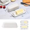AONCO Butter Dish, Beige Wheat Straw Butter Container Holds with Lid for Countertop, Unbreakable Reusable Butter Keeper for Home Kitchen Decor, Perfect for East/West Coast Butter, Eco Friendly view 2