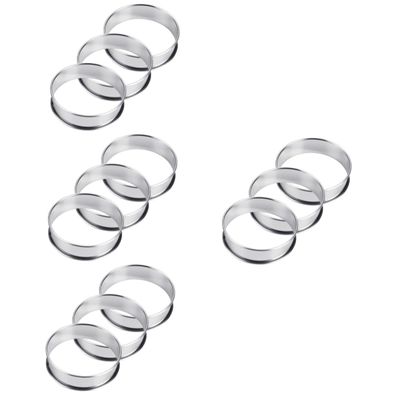 Hemoton 12pcs Pizza Tools Pizza Baking Tool Mousse Rings Baking Gadgets Stainless Steel Rings