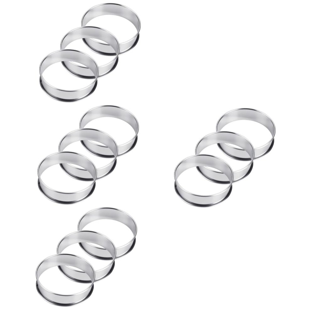 Hemoton 12pcs Pizza Tools Pizza Baking Tool Mousse Rings Baking Gadgets Stainless Steel Rings