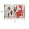 Welcome Doormat,Retro Red Crab Wood Grain Absorbent Non Slip Bath Rug,Coastal Ocean Marine Life Washable Carpet for Kitchen Bathroom Front Door Entryway Decor 20x47In view 3
