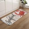 Welcome Doormat,Retro Red Crab Wood Grain Absorbent Non Slip Bath Rug,Coastal Ocean Marine Life Washable Carpet for Kitchen Bathroom Front Door Entryway Decor 20x47In view 4