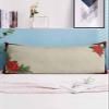 Christmas Holly Body Pillowcase,Soft Bed Throw Pillow Covers Decorative Sofa Couch Long Lumbar Bolster Pillow Sham Cushion Case Envelope Closure,Xmas Pine Poinsettia Rustic Retro Plaid Red 20"x54" view 2