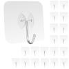 Latoxcaa Heavy Duty Adhesive Wall Hooks - Strong & Transparent, Hold up to 22lb, Waterproof & Reusable, Ideal for Kitchen, Bathroom, and Office (20 Pack) view 1