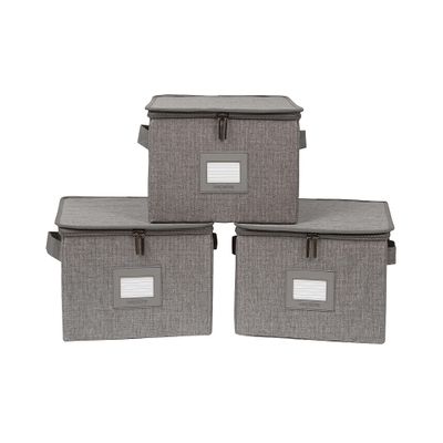 Covermates Keepsakes - Zip-Top Storage Box - Heavy Duty Polyester- Reinforced Handles - Stackable Design - Indoor Storage, Grey Heather