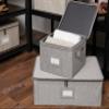 Covermates Keepsakes - Zip-Top Storage Box - Heavy Duty Polyester- Reinforced Handles - Stackable Design - Indoor Storage, Grey Heather view 4