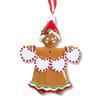 3D Gingerbread Family of 4 Christmas Ornament 2025 Personalized Family Christmas Ornaments 2025 | Personalized Tree Ornaments Customizable Gifts Grandma Gingerbread of Four Grandkids Heart Ornament view 2