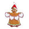 3D Gingerbread Family of 4 Christmas Ornament 2025 Personalized Family Christmas Ornaments 2025 | Personalized Tree Ornaments Customizable Gifts Grandma Gingerbread of Four Grandkids Heart Ornament view 3