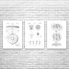 Patent Earth Disc Golf Posters Set of 3 (8x10), Disc Golf Art, Man Cave Decor, Garage Art, Disc Golf Gifts, Sports Posters, Gifts For Men Black & White view 1