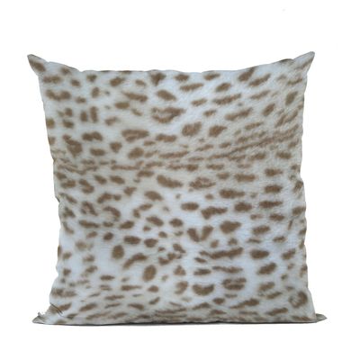 Plutus Brands Brown Taupe Savannah Cat Animal Faux Fur Luxury Throw Pillow