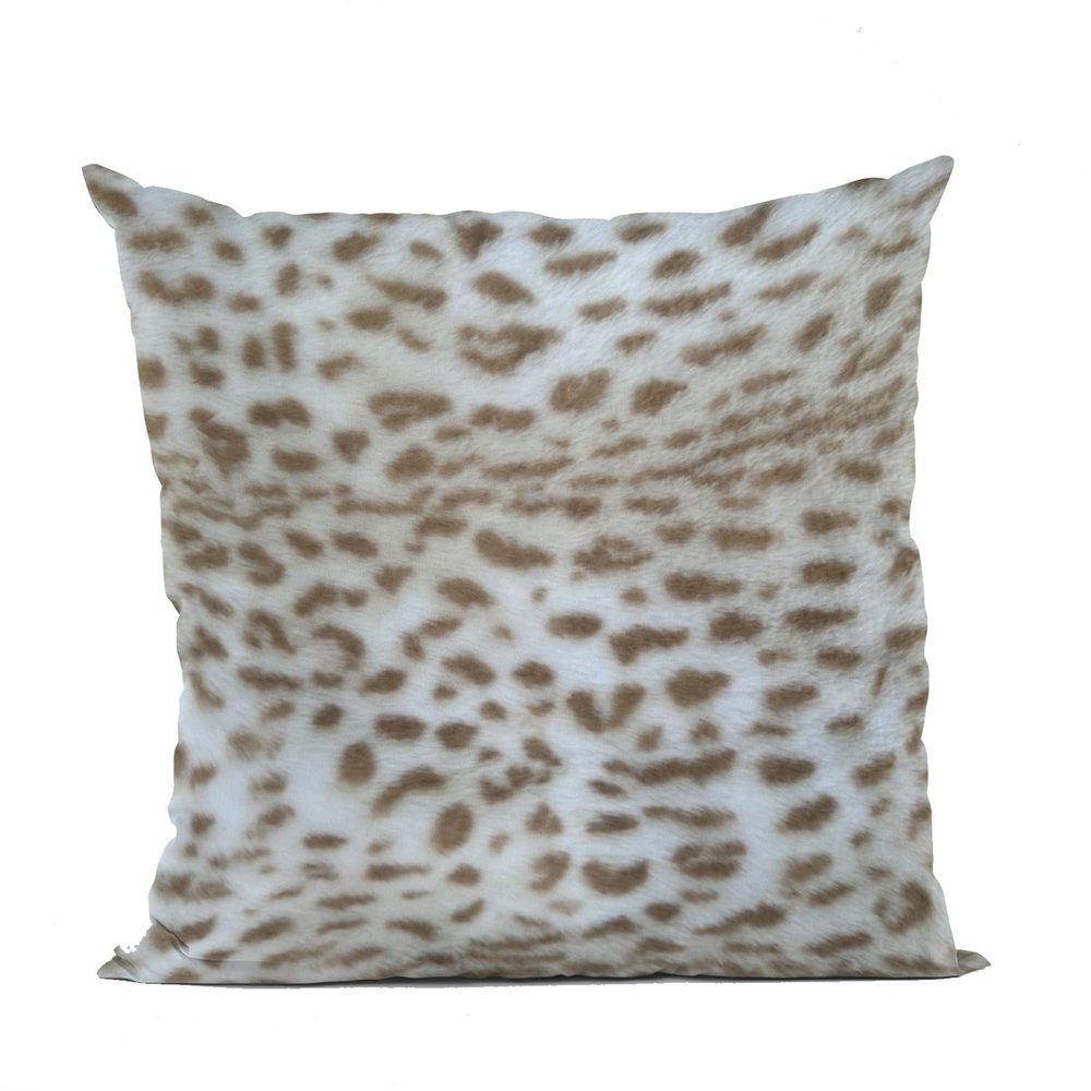 Plutus Brands Brown Taupe Savannah Cat Animal Faux Fur Luxury Throw Pillow