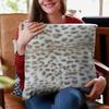 Plutus Brands Brown Taupe Savannah Cat Animal Faux Fur Luxury Throw Pillow view 4