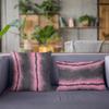 Plutus Fuchsia Black Fluffy Fields Faux Fur Luxury Double Sided Decorative Throw Pillow - 16" L x 16" W x 3" H view 4