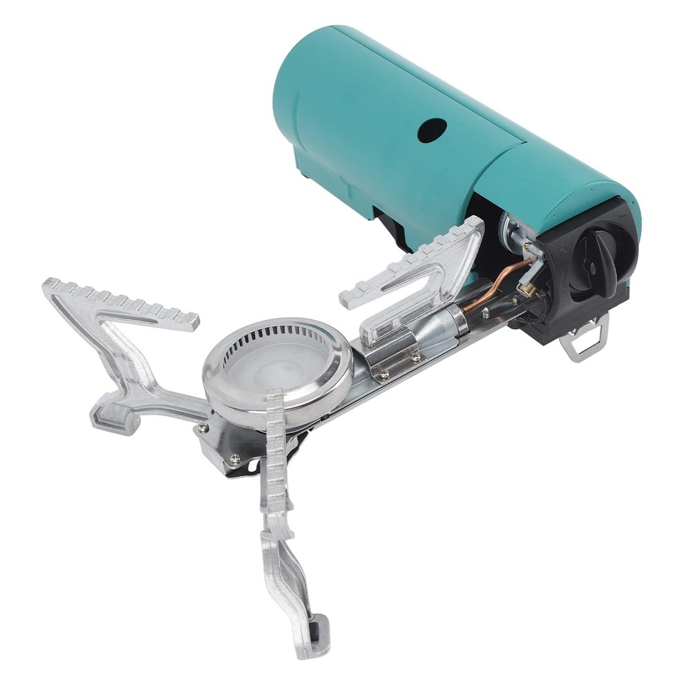 SUNGOOYUE Portable Cassette Stove, Cassette Gas Furnace, Foldable Cassette Stove with Heat Conducting Sheet Portable Butane Gas Furnace for Outdoor Camping (Green)
