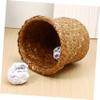 FONDOTIN Outdoor Waste Basket Small Wicker Trash Can Basket Sea Grass Woven Stylish view 4