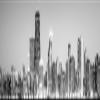 Chicago Black and White City Night Skyline Wall Art | Unframed Print 10x30 view 1