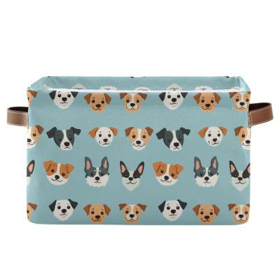 Sletend 1 PCS Storage Basket Collapsible Organizer with Handle Cute Animal Dog Foldable Storage Bin Cube for Bedroom Nursery Playroom 14.2 x 10.2 x 8.3 Large Capacity Shelf Baskets