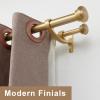 Modern Double Curtain Rods, Warm Gold Curtain Rod 72-144 Inch Length Drapery Rods with Simple Decorative End Caps 1 Inch Front and 5/8 Inch Diameter Back Dual Curtain Rod Telescoping Window Rods view 2