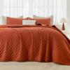 Andency Queen Size Quilt Bedding Set (90x96 Inch), 3 Pieces Burnt Orange Soft Lightweight Bedspread, Terracotta Boho Summer Coverlet Queen Size for All Season(1 Quilt, 2 Pillow Shams) view 2