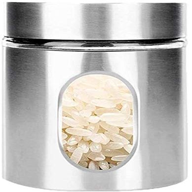 Storage Jar air Tight Airtight Food Storage Containers Stainless Steel With Glass Window, Small Coffee Canisters Jars For The Kitchen Counter,Pantry Organization And Storage,21oz/35oz/46oz ( Size : 60