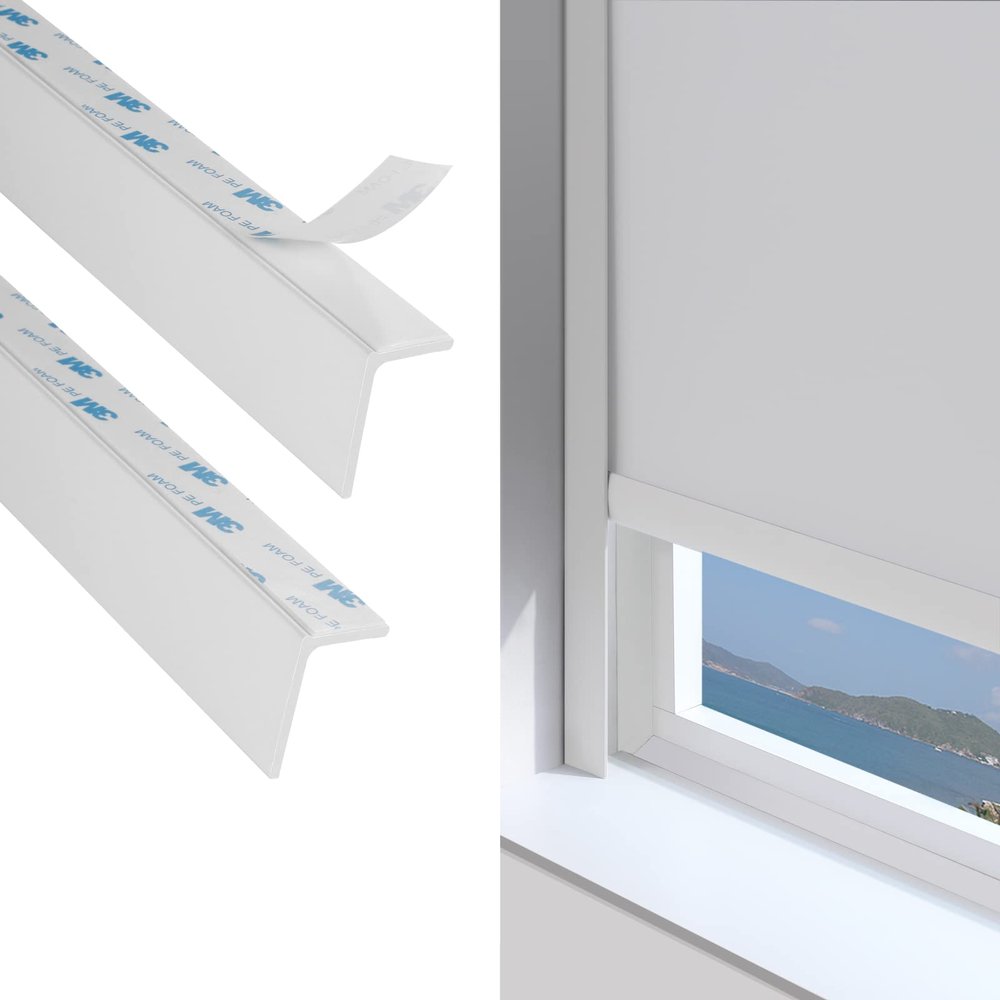 ACMEART Blackout Light Blockers, PVC Side Channel for Window Shades and Blinds, Easy to Install Side Tracks for Blackout Shades, Custom Size White