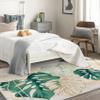 4x6 Rug, Monstera Rugs for Living Room Bedroom, Tropical Area Rug & Bedroom Decor, Washable Non Slip Soft Low Pile Indoor Carpet, Home Decorative Patterned Floor Rug view 2