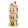 OOOK Kids Rotating Bookshelf, Small Corner Bookshelf for Small Space, 360 Display 3 Tier Floor Standing Bookcase Storage Rack, Wooden Narrow Bookcase Organizer for Bedroom, Living Room view 1