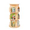 OOOK Kids Rotating Bookshelf, Small Corner Bookshelf for Small Space, 360 Display 3 Tier Floor Standing Bookcase Storage Rack, Wooden Narrow Bookcase Organizer for Bedroom, Living Room view 4