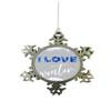 I Love Winter Snowy Snowflake Mug Heirloom Pewter Snowflake Christmas Tree Ornament view 1