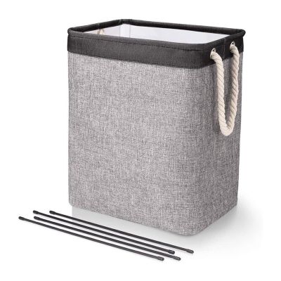 Collapsible Laundry Basket, Hamper with Easy Carry Handles, Large Clothes Hamper Organizer, Collapsible Lightweight Hampers for Laundry, Clothes, Toys, Grey (Color : Gray, Size : Without cover)