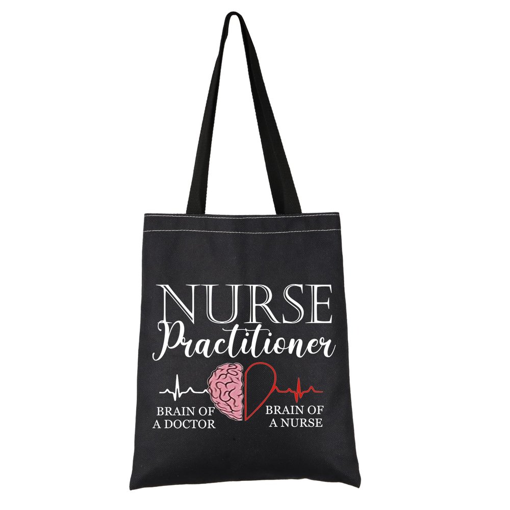 VAMSII Nurse Practitioner Tote Bag for Women - NP Graduation Gift Shoulder Bag - Medical Gift (Black)