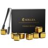 Kollea Whiskey Stones, 8-Pack Golden Stainless Steel Whiskey Chilling Rocks, Reusable Ice Cube for Drinking, Rum Cocktail Drink Accessories, Bartender Kit, House Warming Gifts, Drinking Bar, Christmas view 1
