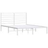 vidaXL 12 Inch Full Metal Bed Frame with Headboard, No Box Spring Needed, Noise Free Platform Bed Frame with Steel Slats, Easy Assembly, Under Bed Storage, Minimalist, White view 1