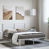 vidaXL 12 Inch Full Metal Bed Frame with Headboard, No Box Spring Needed, Noise Free Platform Bed Frame with Steel Slats, Easy Assembly, Under Bed Storage, Minimalist, White view 2