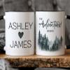 AWE-CREATIVES Personalized Wedding Mug, Engagement Mug, Personalized Gifts For Couple, Wedding Coffee Cup, The Adventure Begins, Custom Name & Year Mug view 1
