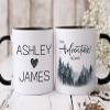 AWE-CREATIVES Personalized Wedding Mug, Engagement Mug, Personalized Gifts For Couple, Wedding Coffee Cup, The Adventure Begins, Custom Name & Year Mug view 2