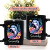 Personalized Name Dolphin Coffee Mug Cup 11 Oz 15 Oz, Customized Floral Dolphin Black Ceramic Mug Gift For Friend Coworker, Dolphin Lover Coffee Cup, Ocean Sea Dolphin Animal Mug Gifts For Birthday view 2