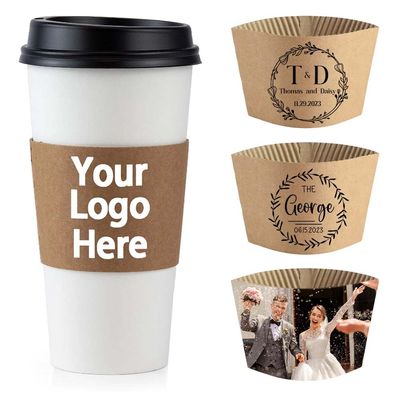 2000PCS Custom Wedding Coffee Cup Sleeves (Cup not included) Personalized Paper Cup Sleeves